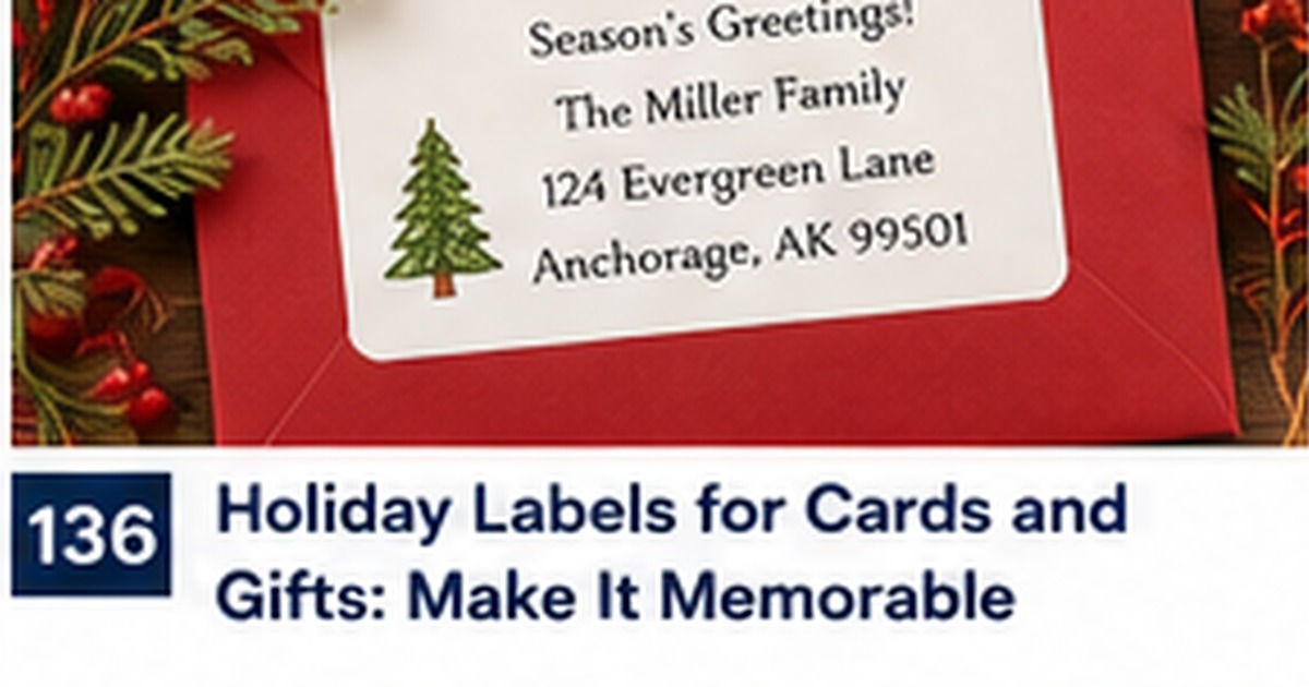 Holiday Gift Tag Labels for Packages That May Be Mailed