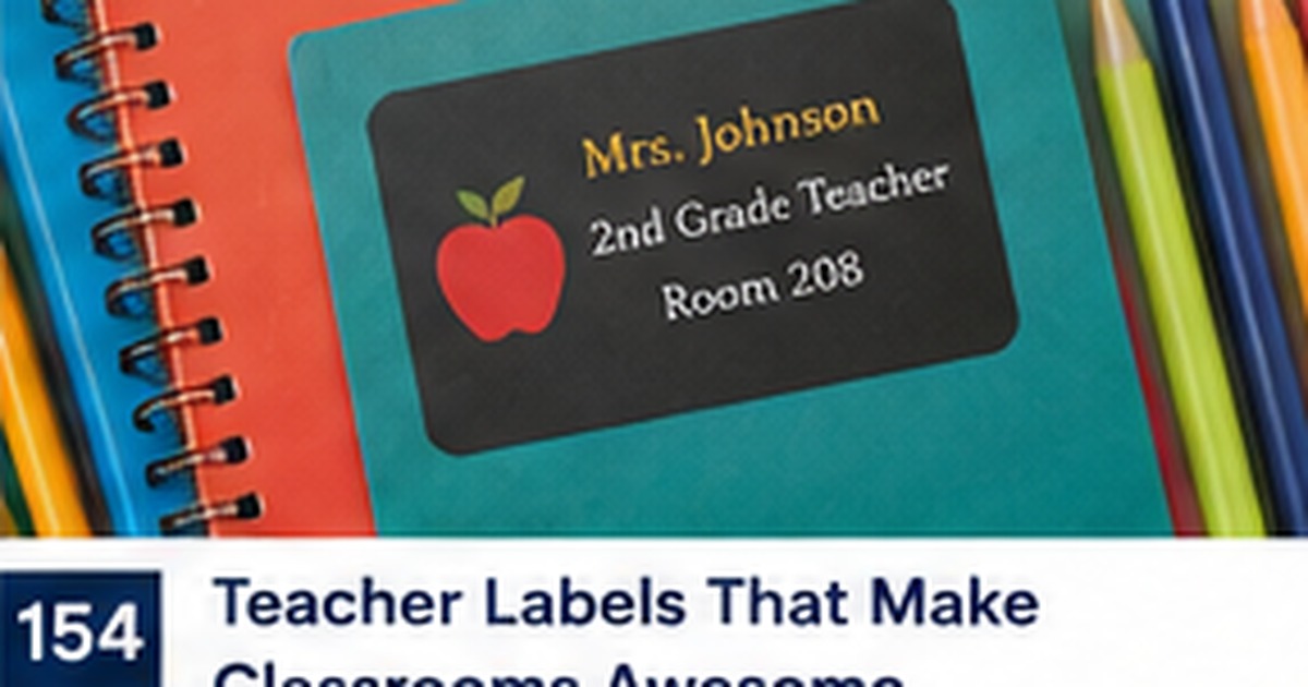 Colorful classroom notebooks with a teacher label, pencils, and school supplies