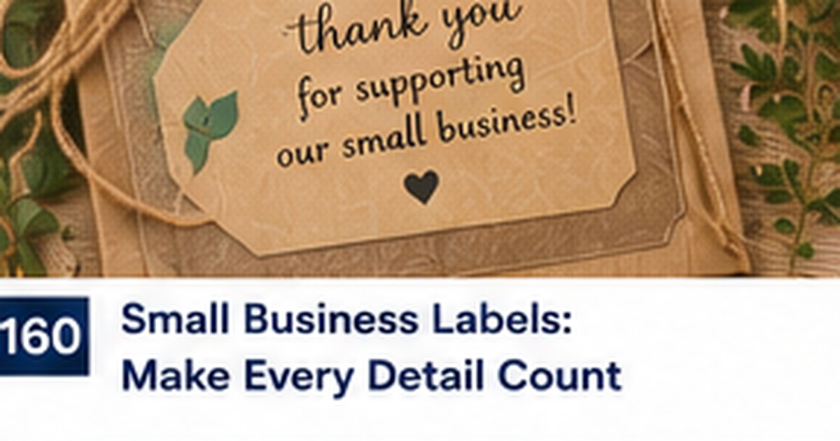 Kraft small-business package with a thank-you label, string, and greenery