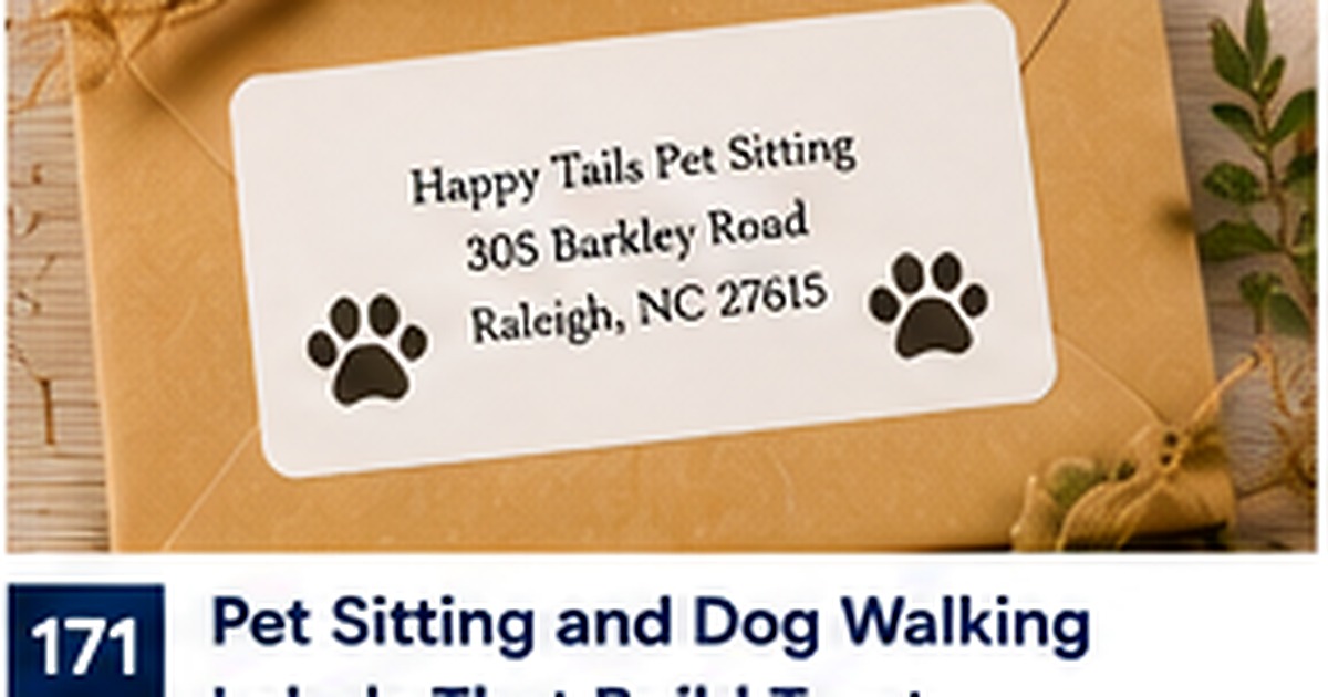 Pet care business package with paw-print label and dog accessories