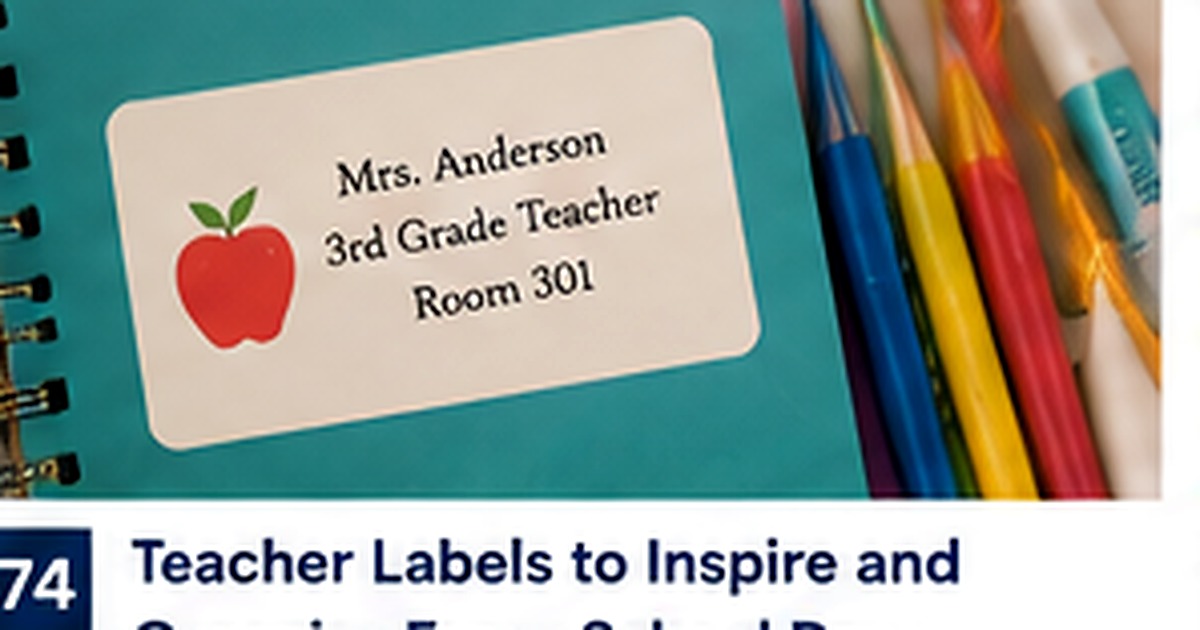 Colorful classroom notebooks and supplies with a clear teacher label