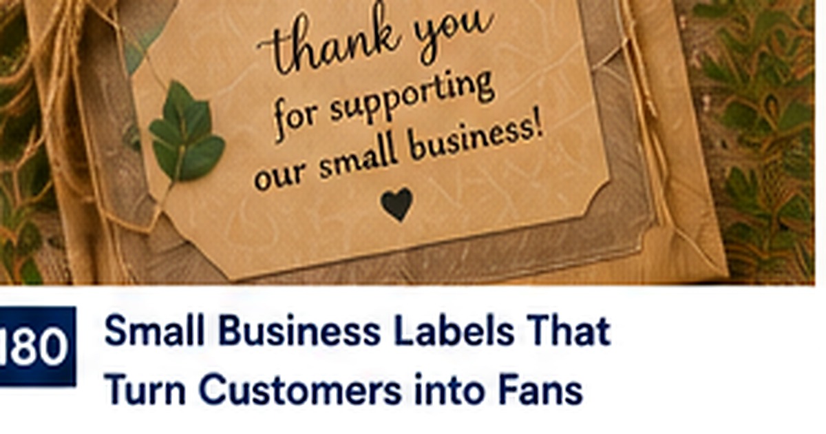 Kraft small-business package with a handwritten thank-you label and greenery