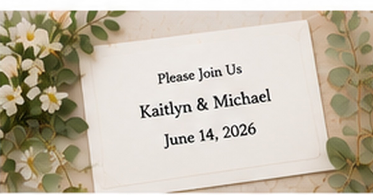Holiday gift tags, envelopes, ribbon, greenery, and coordinated address labels