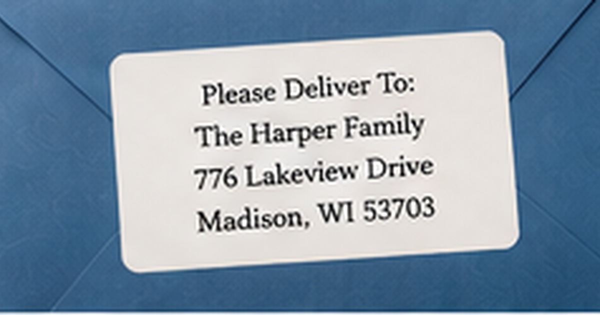 Friendly neighborhood welcome card with envelope, small plant, key, and home-themed details